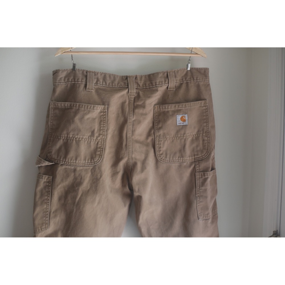 Carhartt B324 DKH Mens Relaxed Fit Carpenter Pants Dark Khaki 38x30 Cotton - Picture 5 of 8